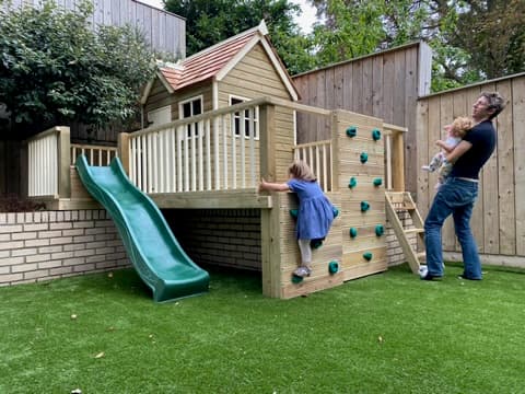 Children enjoying a Bespoke climbing frame