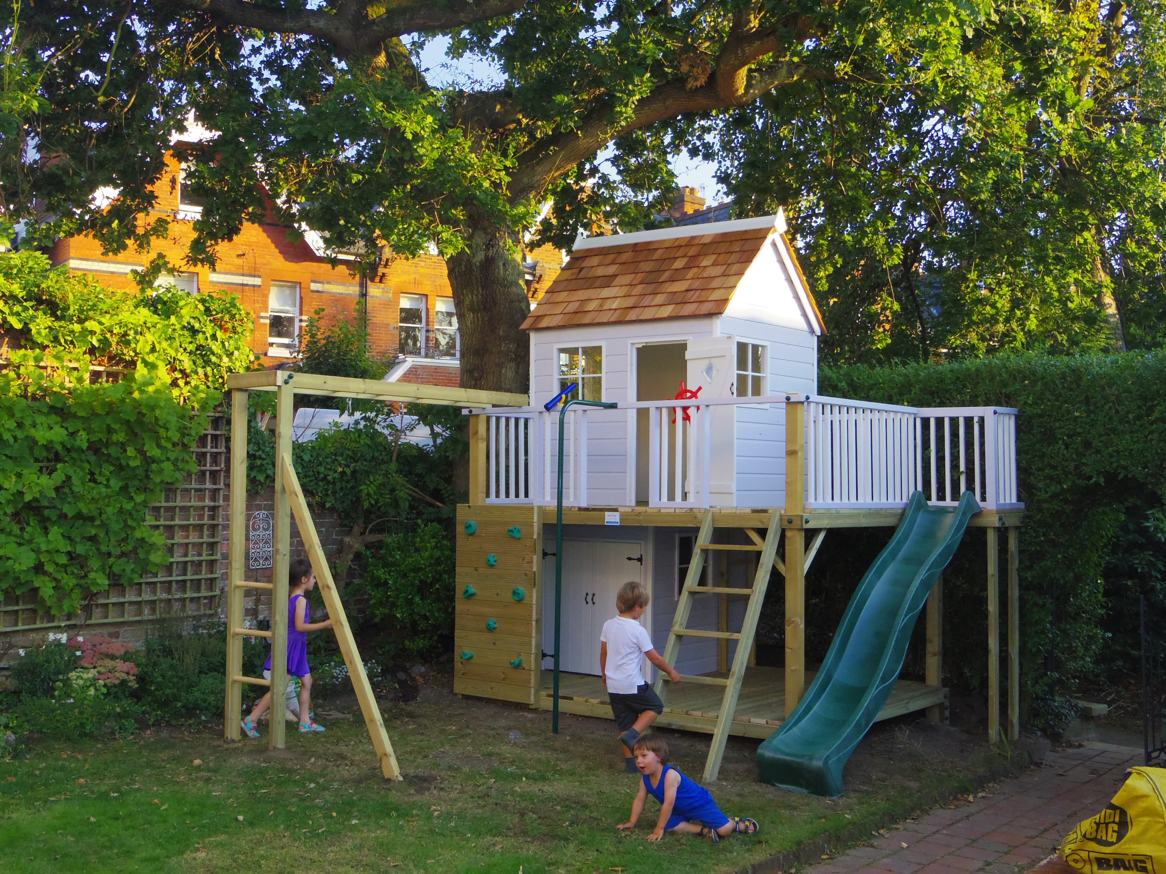 Detail of cedar shingle roof on a Bespoke playhouse